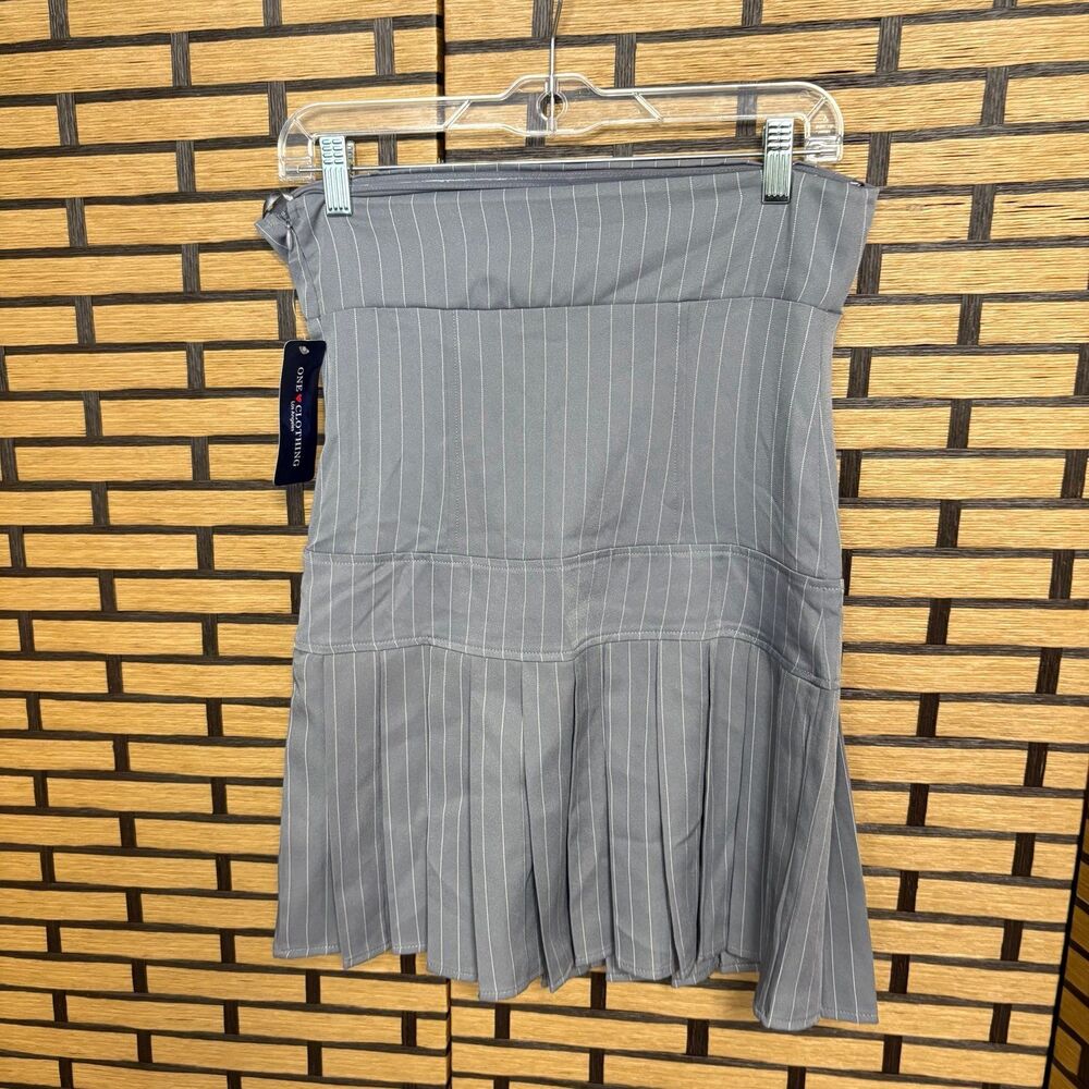 One Clothing Gray And White Stripe Strapless Dress Size Medium - Picture 2 of 7